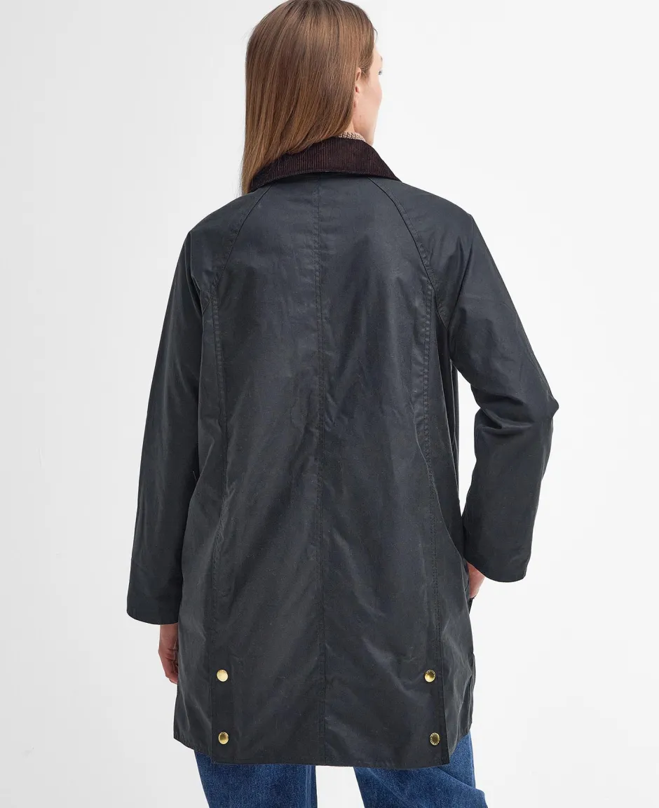 Long Beadnell Wax Jacket TUMMANVIHREÄ>Barbour Discount