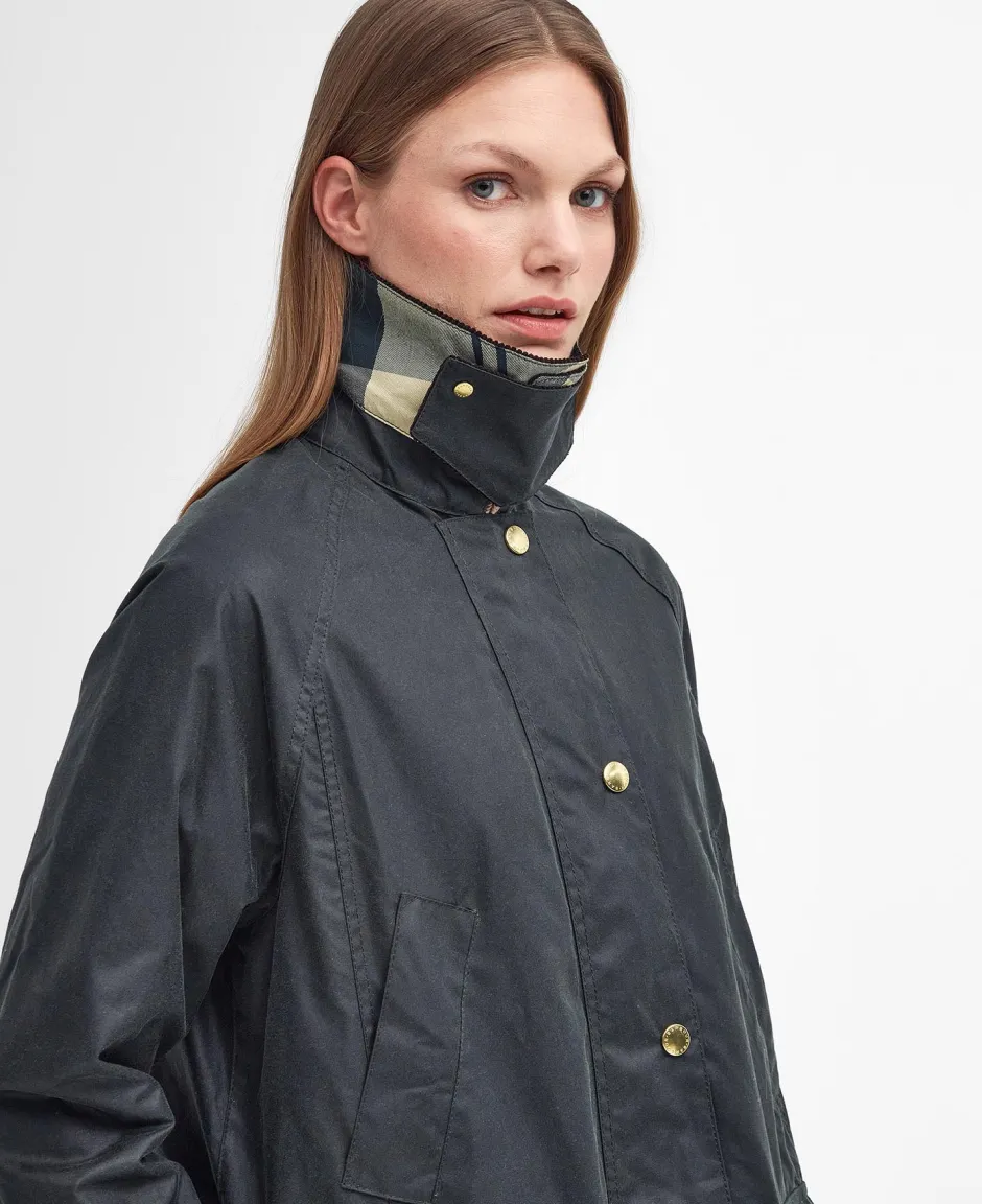 Long Beadnell Wax Jacket TUMMANVIHREÄ>Barbour Discount