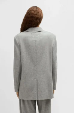 Naisten Bleiseri, JASOBANE BLAZER Vaaleanharmaa>BOSS Orange New