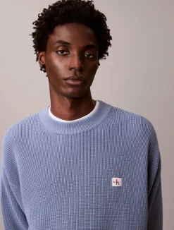 miesten neulepusero LS EZ Cotton Waffle Crwnk Swtr 9,>Calvin Klein Jeans Discount