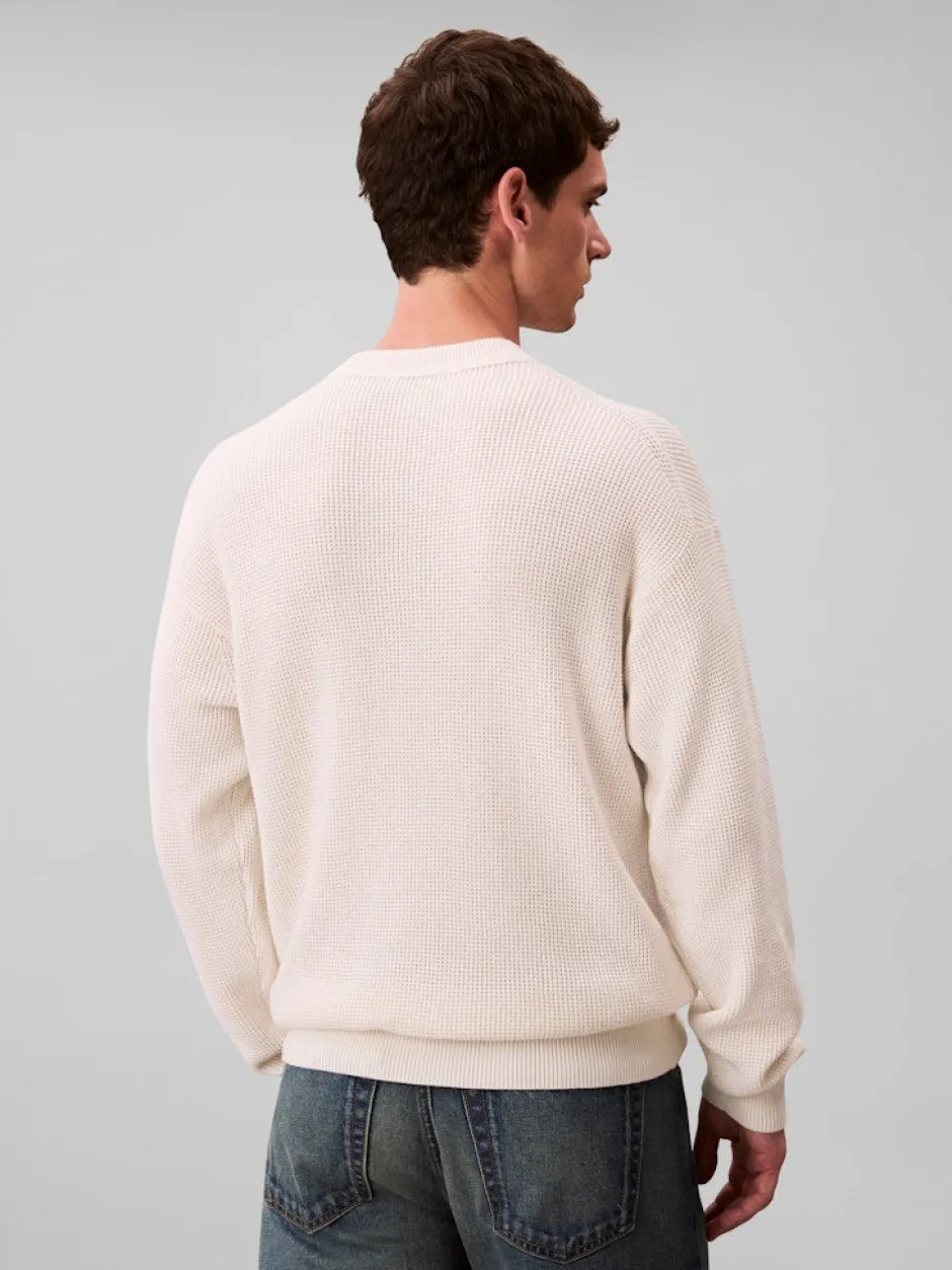 miesten neulepusero LS EZ Cotton Waffle Crwnk Swtr 9,>Calvin Klein Jeans New