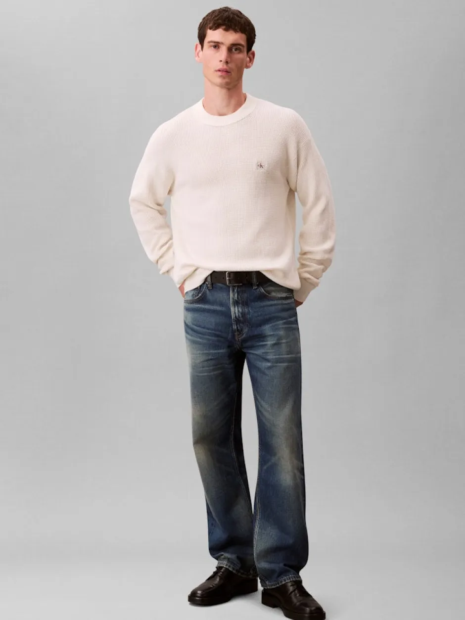 miesten neulepusero LS EZ Cotton Waffle Crwnk Swtr 9,>Calvin Klein Jeans New