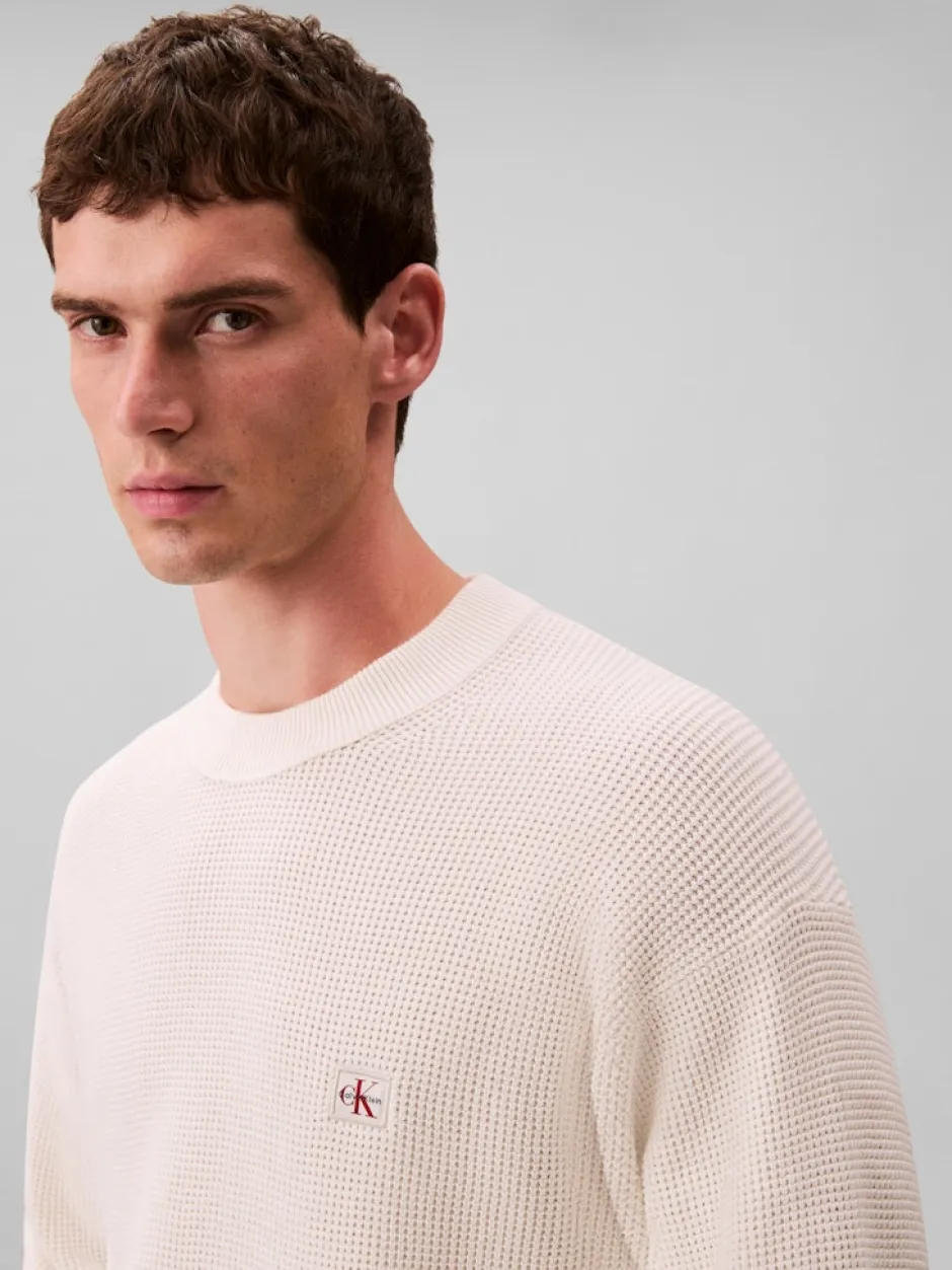 miesten neulepusero LS EZ Cotton Waffle Crwnk Swtr 9,>Calvin Klein Jeans New