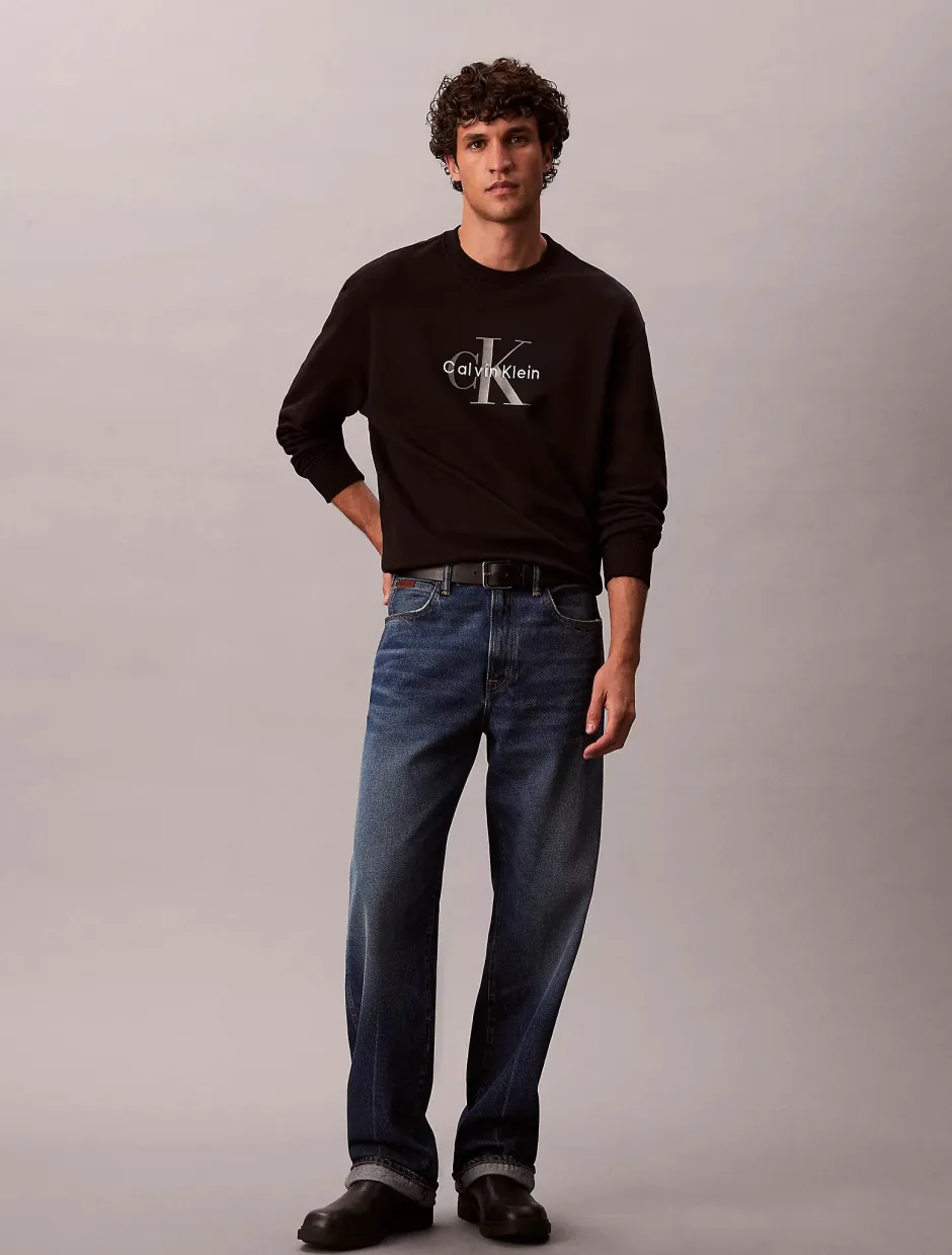 miesten collegepaita LS EU 350Terry Monologo CN Swtsh,>Calvin Klein Jeans Outlet