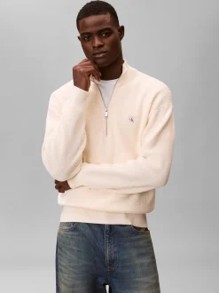 miesten collegepaita ELS EZ Cotton Waffle Quarter Zip,>Calvin Klein Jeans New