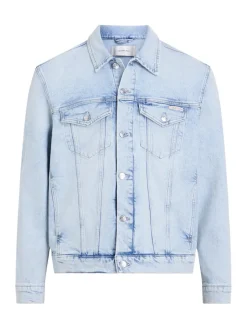 miesten farkkutakki, SLIM DENIM JACKET LIGHT BLUE Indigo><noscript><img width=