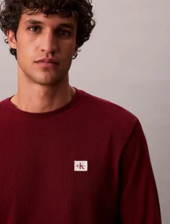 miesten paita, LS WAFFLE BADGE CREWNK TEE><noscript><img width=