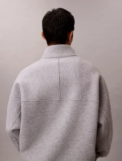 miesten collegepaita LS Cotton Spacer Stripe Rib QTR,>Calvin Klein Jeans New