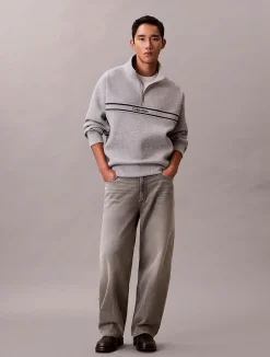 miesten collegepaita LS Cotton Spacer Stripe Rib QTR,><noscript><img width=