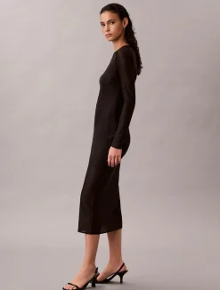 naisten mekko LS AOP Lace Maxi Dress, musta><noscript><img width=