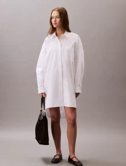 naisten paitamekko, COTTON OVERSIZED MINI SHIRTDRESS>Calvin Klein Jeans Hot