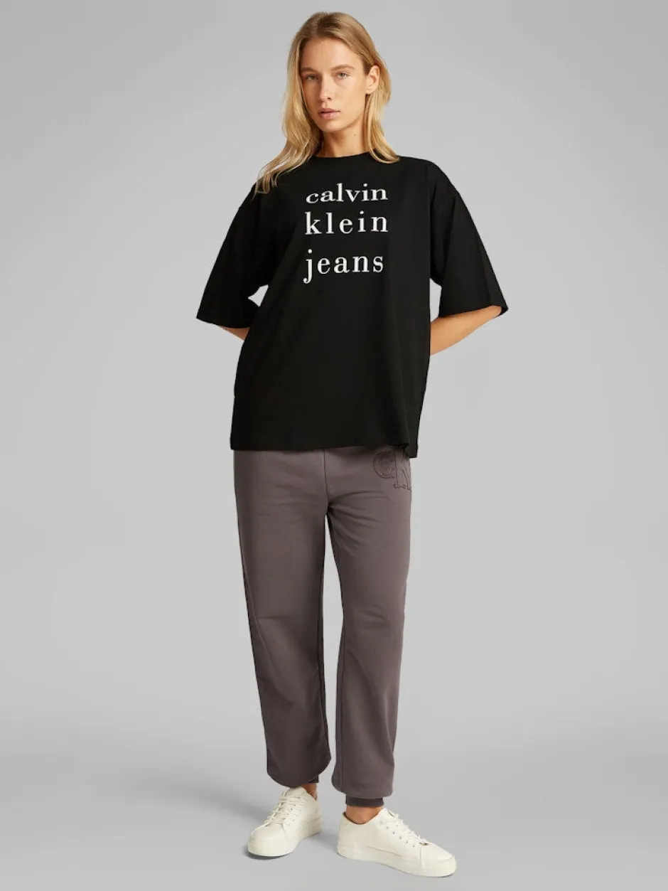 naisten t-paita, SS CKJ LOGO TEE>Calvin Klein Jeans Sale