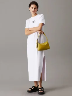 naisten mekko, K-MONOLOGO LONG RIB TEE DRESS>Calvin Klein Jeans Discount