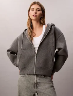 naisten huppari, LS SCUBA HOODIE Vaaleanharmaa><noscript><img width=