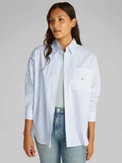 naisten paitapusero, WOVEN LABEL RELAXED SHIRT>Calvin Klein Jeans Hot