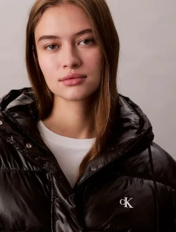 naisten talvitakki High Shine Hooded Puffer Jacket,>Calvin Klein Jeans Best