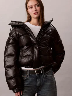 naisten talvitakki High Shine Hooded Puffer Jacket,><noscript><img width=
