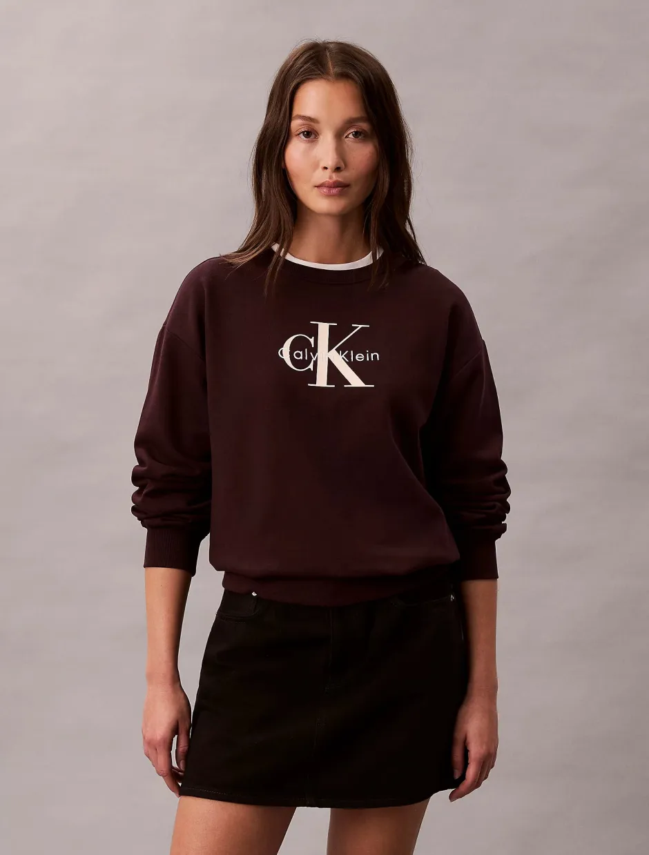 naisten collegepaita LS MONOLOGO FRENCH TERRY,>Calvin Klein Jeans Sale