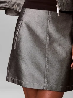 naisten hame A LINE SKIRT DENIM SHINE,><noscript><img width=