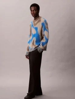 miesten neulepusero LS PATTERN BRUSHED ALPACA CREWNE,><noscript><img width=