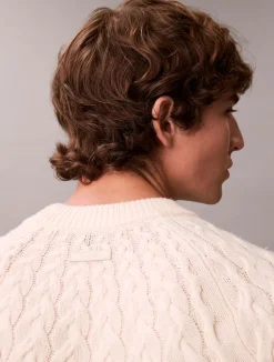 miesten neulepaita LS LAMBSWOOL BLENDCABLE CREWNK,><noscript><img width=