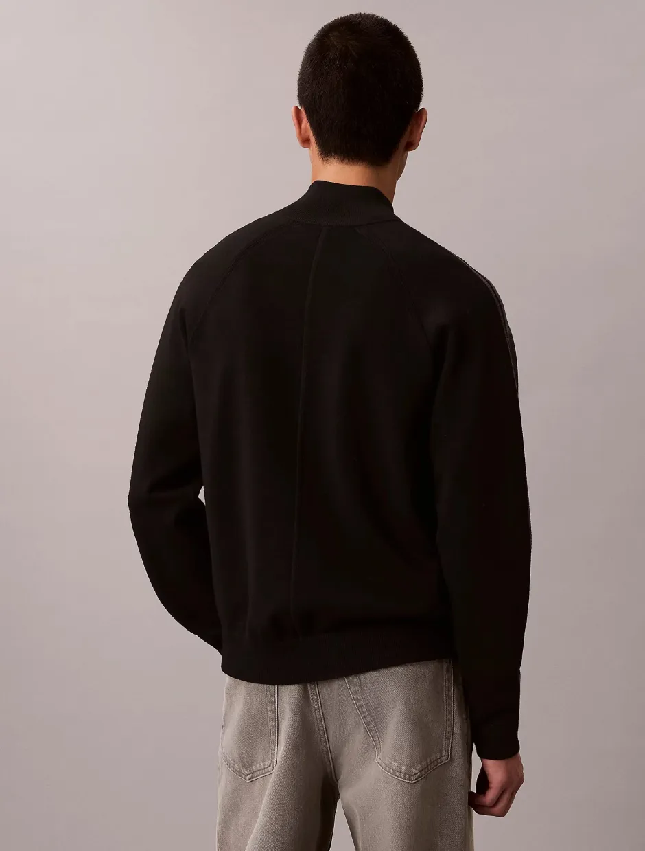 Calvin Klein miesten neuletakki LS Tech Knit Track Jacket FZ SWT,>Calvin Klein Menswear