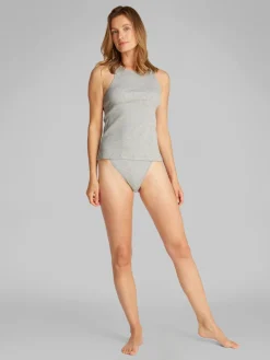 naisten tank top, SLIM RIB TANK Vaaleanharmaa>Calvin Klein Online