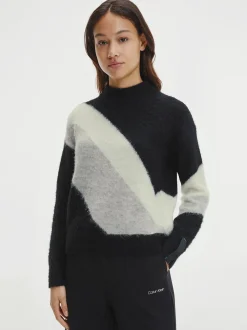 neulepusero, FLUFFY COLOR BLOCK SWEATER>Calvin Klein Hot