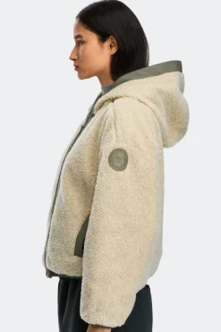 naisten fleecetakki ALBERNI REVERSIBLE FLEECE BOMBER, vihreä>Canada Goose Outlet