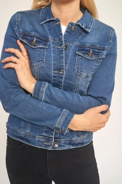 Naisten Farkkutakki, ELAINE DENIM JACKET Sininen, Indigo><noscript><img width=