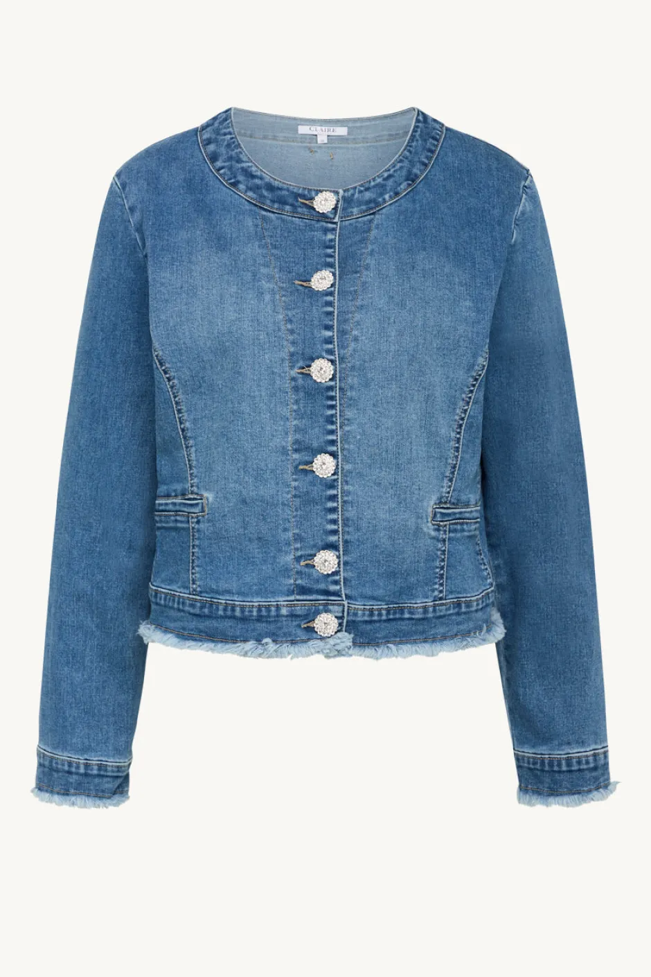 Naisten Jakku ELDA DENIM CHANEL JACKET Indigo>Claire Sale