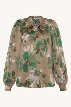 naisten pusero, RAQUEL BLOUSE Ruskea Kuosi>Claire Discount