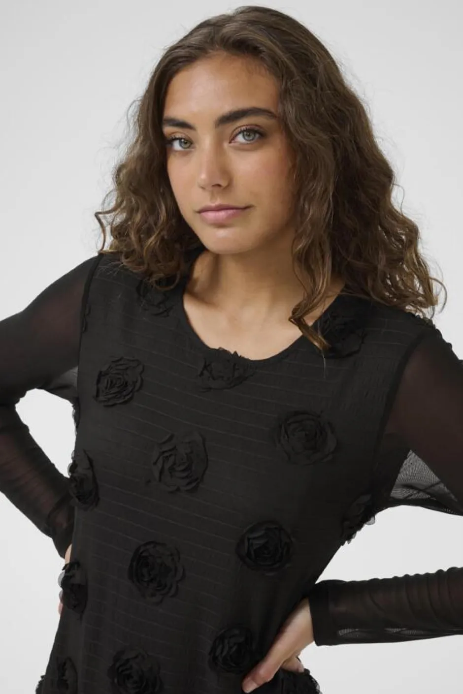 Mascha Mesh Dress, musta>Culture Online