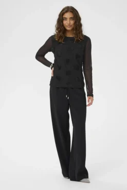 Mascha Mesh O-Neck Blouse, musta><noscript><img width=