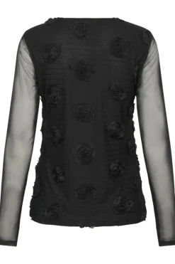 Mascha Mesh O-Neck Blouse, musta><noscript><img width=