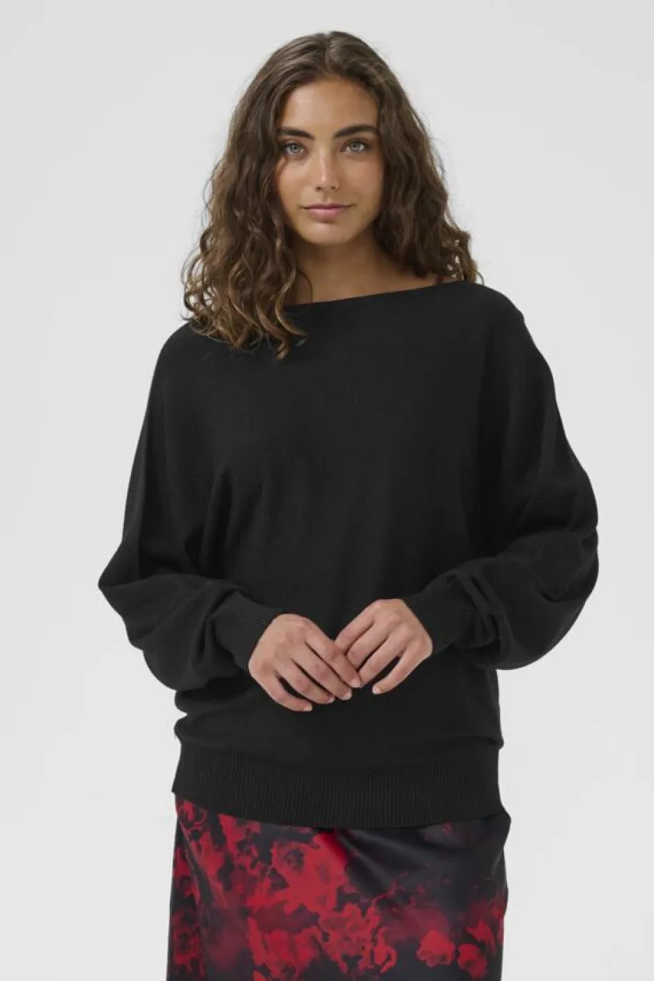 naisten neulepusero Cufay Batwing Jumper, musta>Culture New