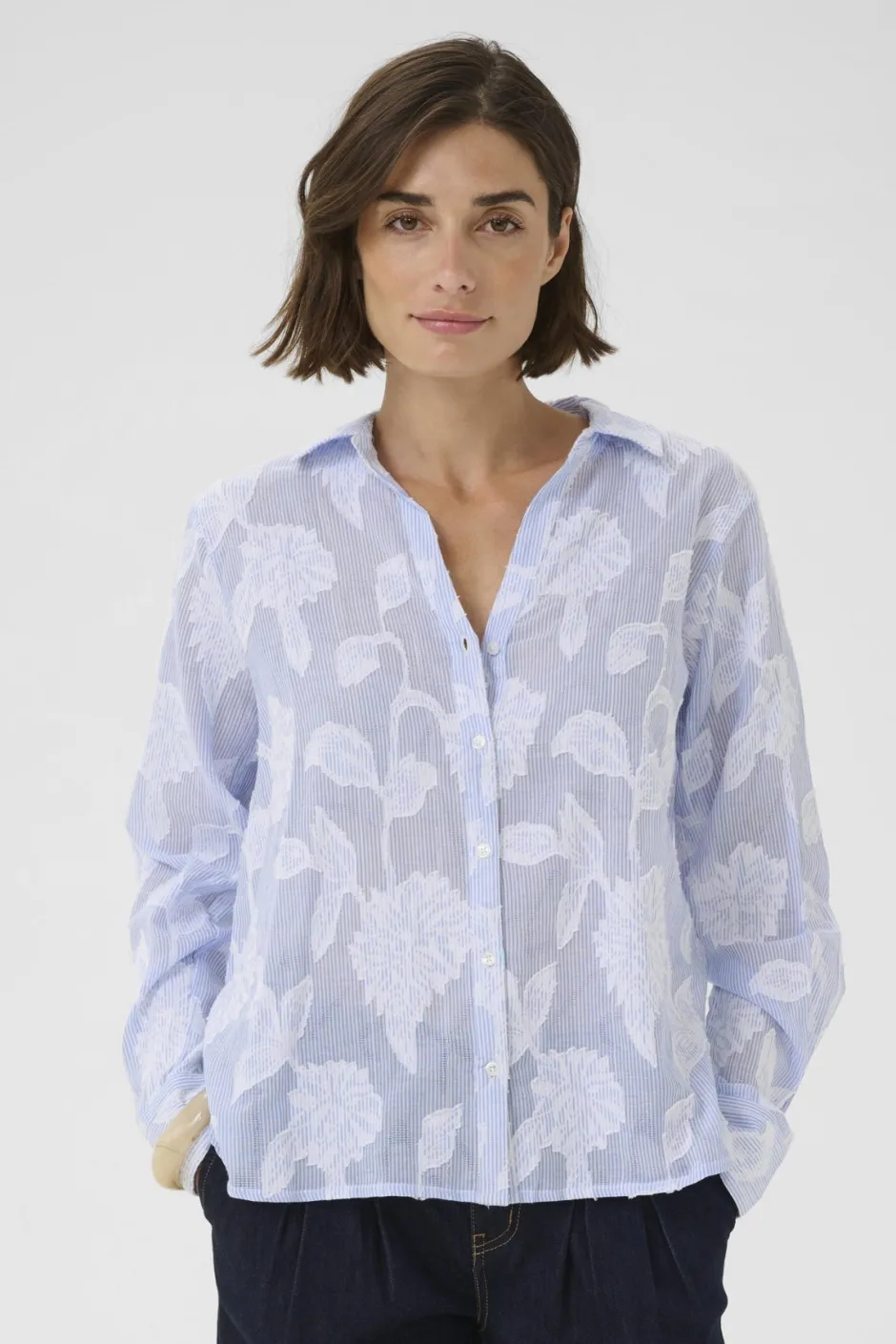 naisten paitapusero Cuzanday Shirt, sinivalkoinen raita>Culture Best