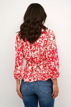 Naisten Pusero, JENNY BLOUSE Punainen Kuosi>Culture