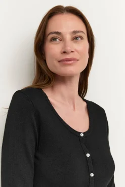 neuletakki, CUANNEMARIE KNIT CARDIGAN Musta><noscript><img width=