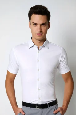 miesten lyhythihainen kauluspaita, 74532-3-0 SS WHITE>Desoto Outlet