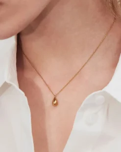 kaulakoru Drop Mini Necklace Gold, Gold pleated>Edblad Discount