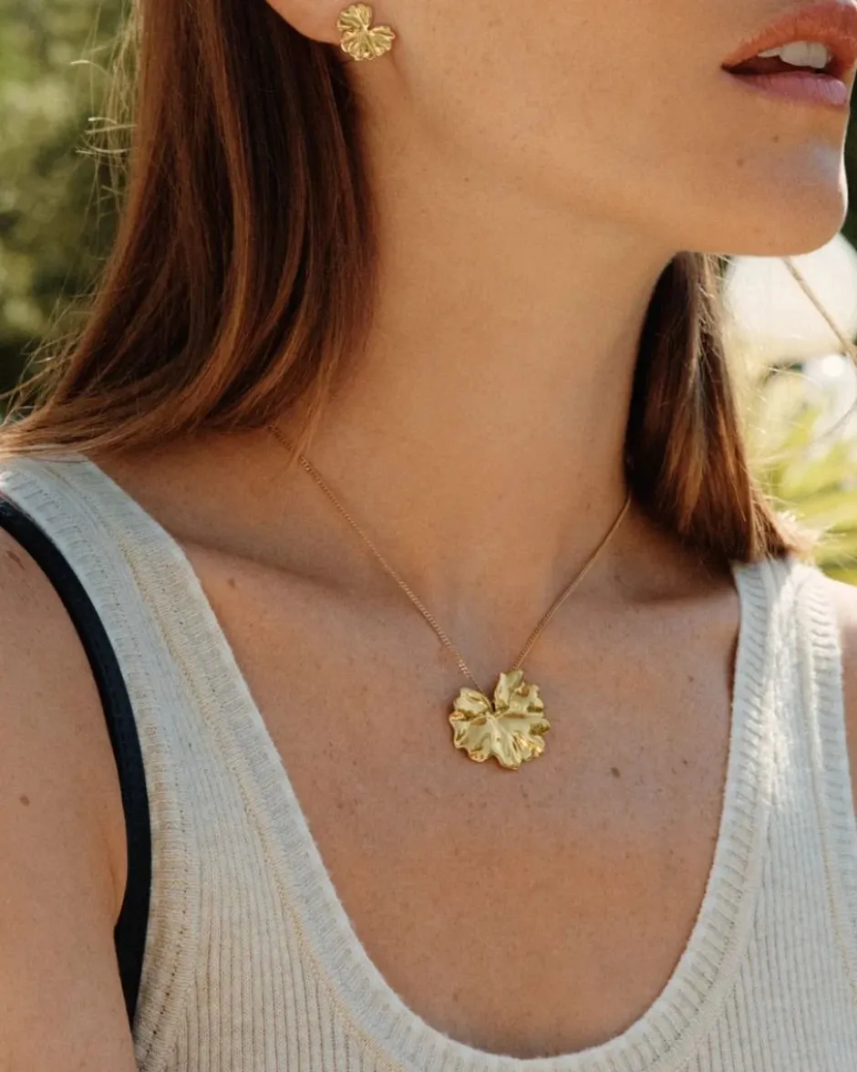 kaulakoru Gerana Necklace L, Gold pleated>Edblad Outlet