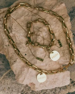 kaulakoru Mom Necklace, Gold pleated><noscript><img width=