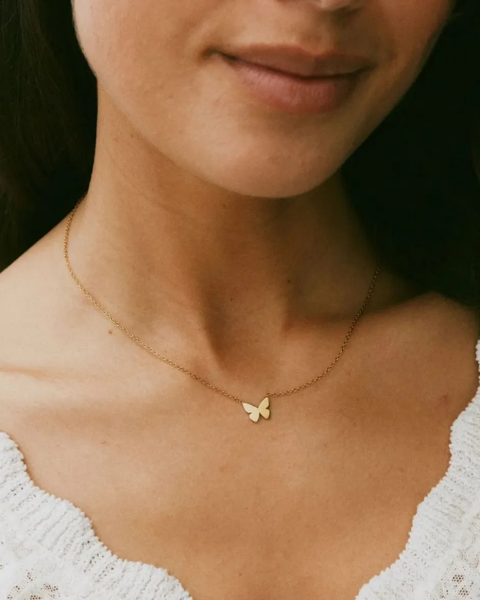 kaulakoru Papillon Necklace Gold, Gold pleated>Edblad Hot