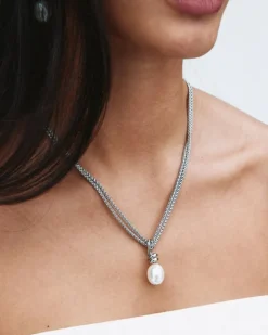 kaulakorut Swivel Necklace Pearl L Steel, Stainless steel>Edblad Online