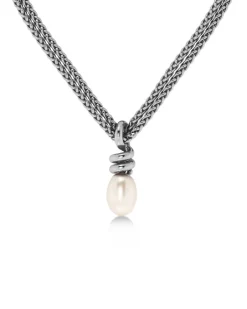 kaulakorut Swivel Necklace Pearl L Steel, Stainless steel><noscript><img width=