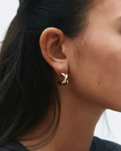 korvakorut Alexa Hoops L, Gold pleated>Edblad Clearance