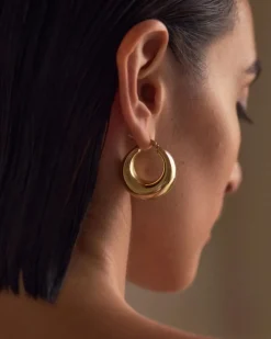 korvakorut Boyd Hoops Gold, Gold pleated><noscript><img width=