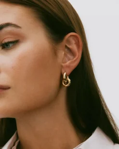 korvakorut, CHUNKY ETERNAL EARRINGS GOLD>Edblad Sale