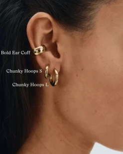 korvakorut, CHUNKY HOOPS L GOLD 16mm><noscript><img width=